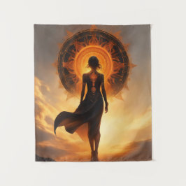 Solar Eclipse Goddess Tattoo Fantasy Avatar Wandteppich