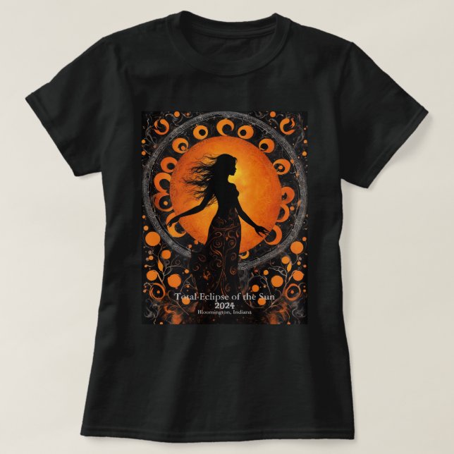 Solar Eclipse IHREN Namen oder Text Sun Dancer Mys T-Shirt (Design vorne)
