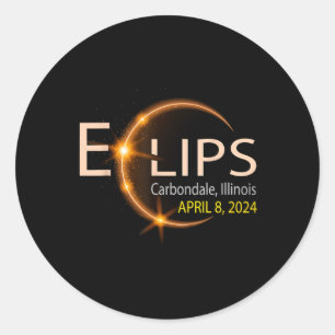 Solar Eclipse Illinois Carbondale Usa Totality Apr Runder Aufkleber