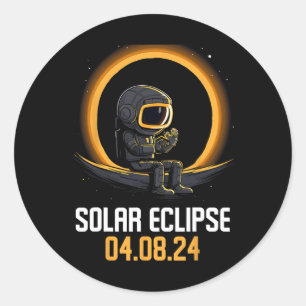 Solar Eclipse insges. April 8 2024 America Solar E Runder Aufkleber