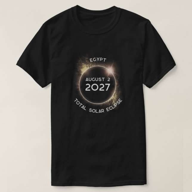 Solar Eclipse insgesamt 2027 Ägypten T-Shirt (Design vorne)