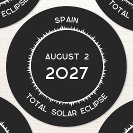 Solar Eclipse insgesamt 2027 Spanien Runder Aufkleber