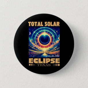 Solar Eclipse insgesamt 8. April 2024 Texas Solar Button
