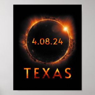 Solar Eclipse insgesamt 8. April 2024 Texas Solar Poster