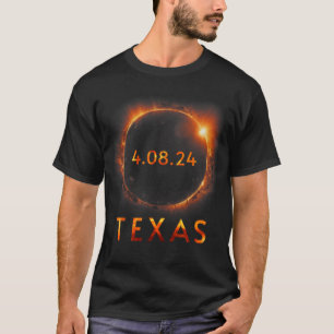 Solar Eclipse insgesamt 8. April 2024 Texas Solar T-Shirt