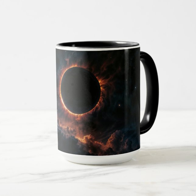 Solar Eclipse Inspiriere Awe AI Art von Xzendor7 Tasse (VorderseiteRechts)