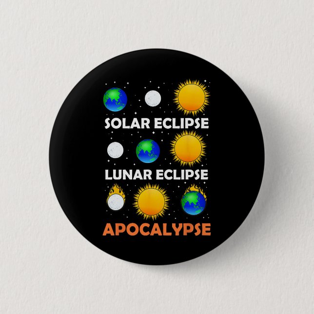 Solar Eclipse Lunar Science Teacher Space Eclipse Button (Vorderseite)