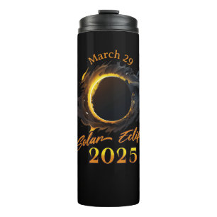 Solar Eclipse März 29 2025 Gedenkfeier Thermosbecher