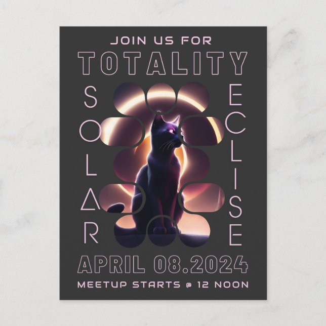 Solar Eclipse Meetup 2024 | Carte postale Invitati (Devant)