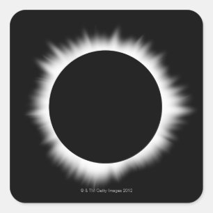 Solar Eclipse mit Corona Quadratischer Aufkleber