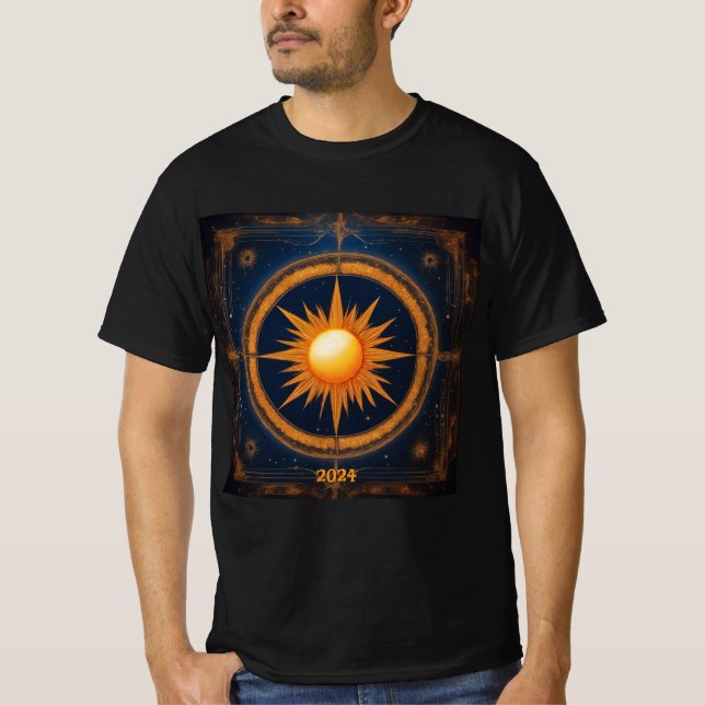 Solar Eclipse Mystical Balance 2024 Name Männer hi T-Shirt (Vorderseite)