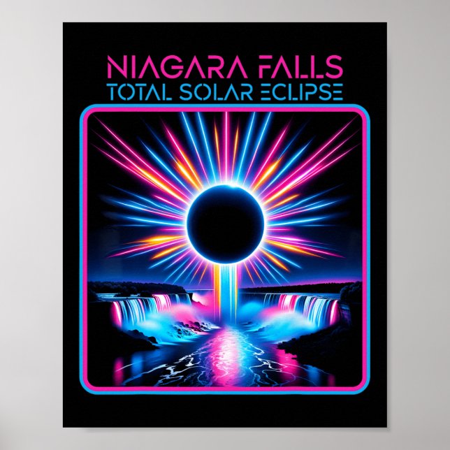 Solar Eclipse Niagara Falls Totality Event Souveni Poster (Vorne)