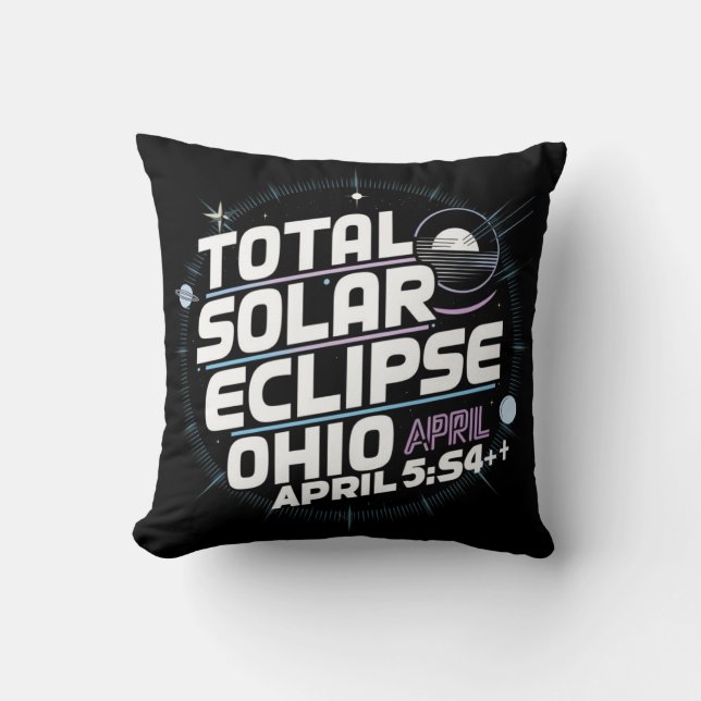 SOLAR ECLIPSE OHIO APRIL INSGESAMT KISSEN (Vorderseite)