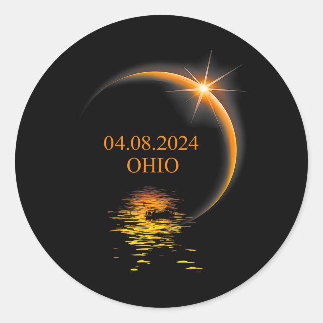 Solar Eclipse Ohio Usa Totality 1 Runder Aufkleber (Vorderseite)