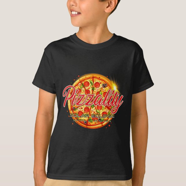 Solar Eclipse Pizzality Eclipse Pizza Illustration T-Shirt (Vorderseite)