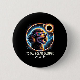 Solar Eclipse Poodle Tragebrille Haustier 8. April Button