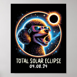 Solar Eclipse Poodle Tragebrille Haustier 8. April Poster