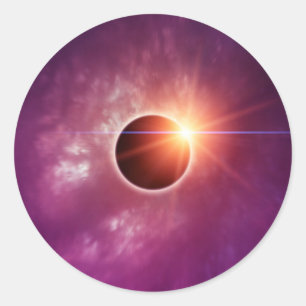 Solar-Eclipse Runder Aufkleber