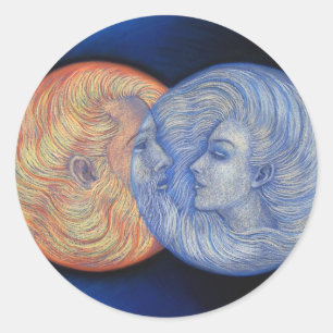 Solar-Eclipse Runder Aufkleber