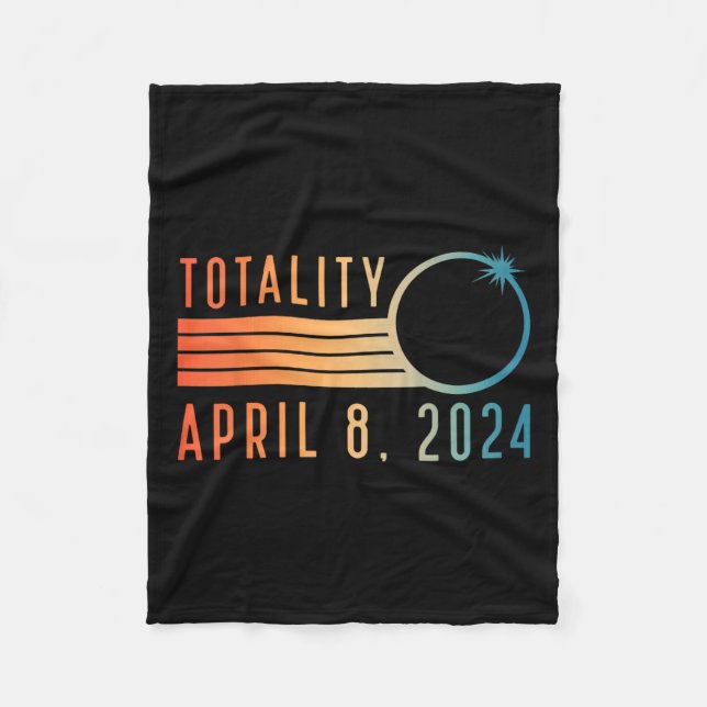 Solar Eclipse Shirt 8. April 2024 Totality Solar E Fleecedecke (Vorderseite)