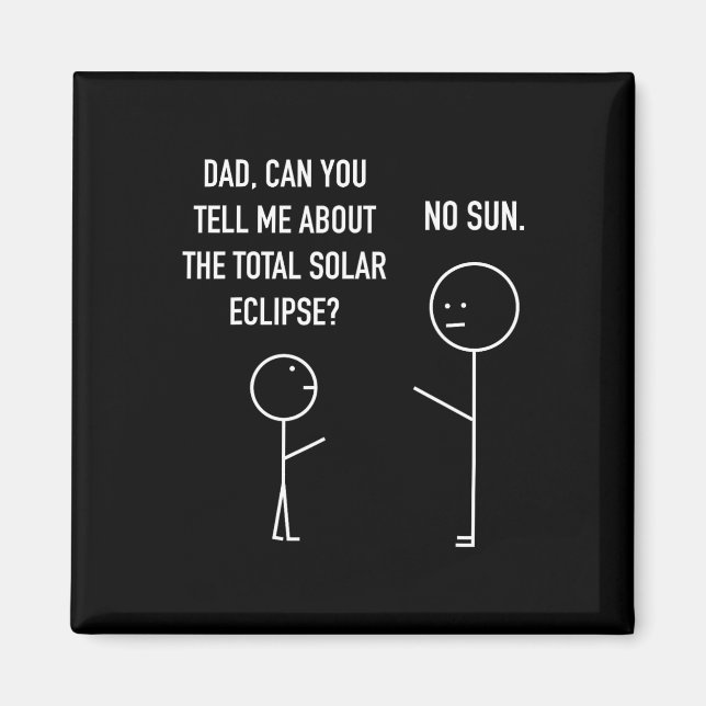 Solar Eclipse Strichmännchen Spaß Astrologie J Magnet (Vorne)