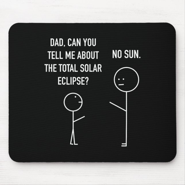 Solar Eclipse Strichmännchen Spaß Astrologie J Mousepad (Vorne)