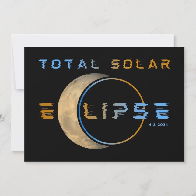 SOLAR ECLIPSE-SYSTEM INSGESAMT 8. APRIL 2024 EINLADUNG (Vorderseite)