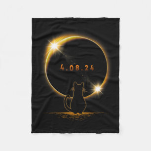 Solar Eclipse T Cat Wearing Solar Eclipse Brille Fleecedecke