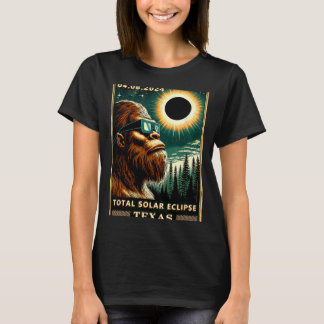 Solar Eclipse Texas 2024 Bigfoot Eclipse Gle T-Shirt