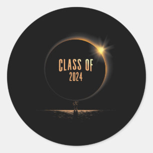 Solar Eclipse Uni Dabbing Abschluss Cl von 202 Runder Aufkleber