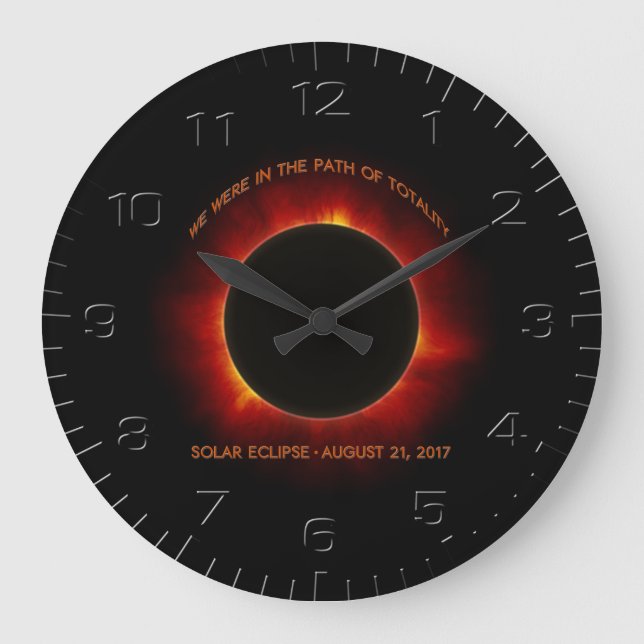 Solar Eclipse Wall Clock Große Wanduhr (Vorderseite)