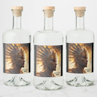Solar Eclipse Warrior King - Set von 6 Alkoholflaschenetikett