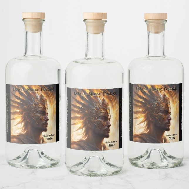 Solar Eclipse Warrior King - Set von 6 Alkoholflaschenetikett (Flaschen)