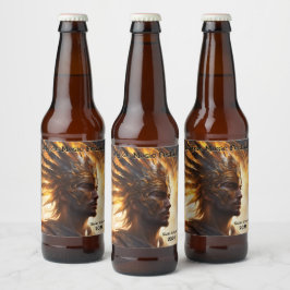 Solar Eclipse Warrior King - Set von 6 Bierflaschenetikett