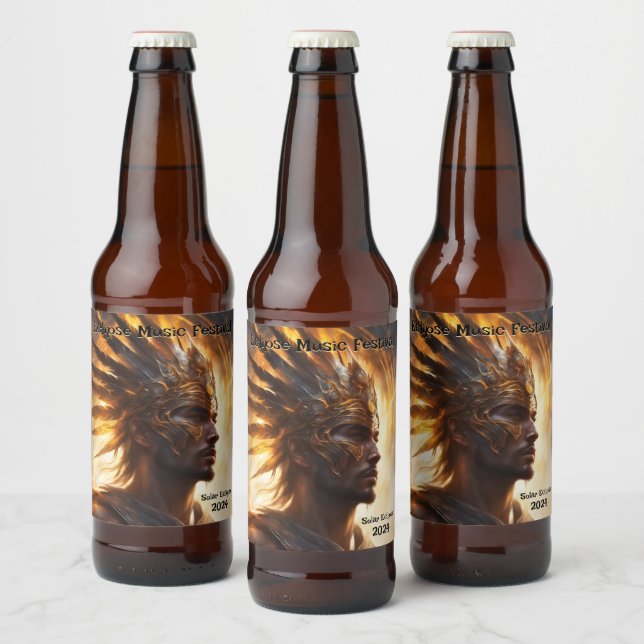 Solar Eclipse Warrior King - Set von 6 Bierflaschenetikett (Flaschen)