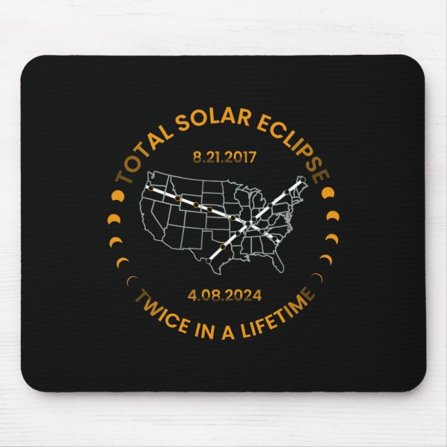 Solar-Eclipse zweimal im Leben 2024 Gesamtsolaranl Mousepad (Vorne)
