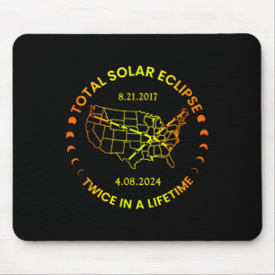 Solar-Eclipse zweimal im Leben 2024 Gesamtsolaranl Mousepad