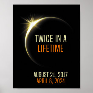 Solar-Eclipse zweimal im Leben 2024 Gesamtsolaranl Poster