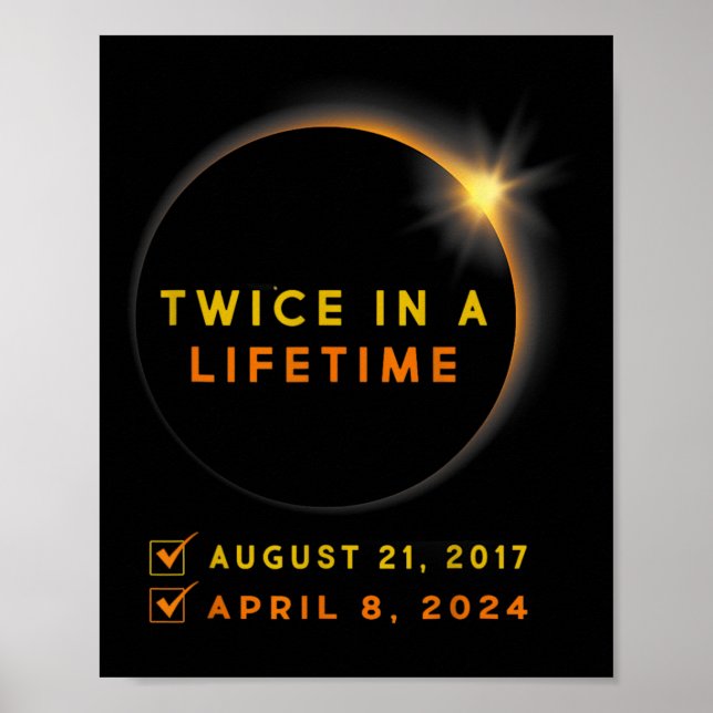Solar-Eclipse zweimal im Leben 2024 Solar-Eclipse Poster (Vorne)