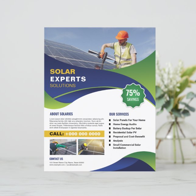 Solar Expert Solution Flyer Vorlage  (Stehend Vorderseite)