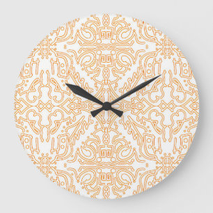Solar Flare Gold Damast-Handyhülle / iPad-Hülle Große Wanduhr