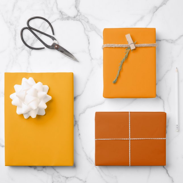 Solar Flare Orange Shades 3 Tones Geschenkpapier Set (Vorderseite)