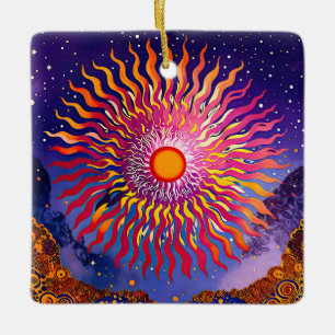 "Solar flüstert in den Himmel" Die Sonne Keramikornament