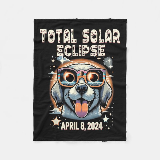 Solar-Gesamt-Eclipse-Hunde mit Solarglas Fleecedecke (Vorderseite)
