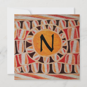 SOLAR GOLD MONOGRAM, hellgelb orange schwarz Einladung