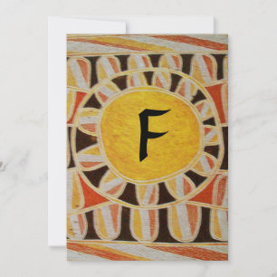 SOLAR GOLD MONOGRAM, hellgelb orange schwarz Einladung