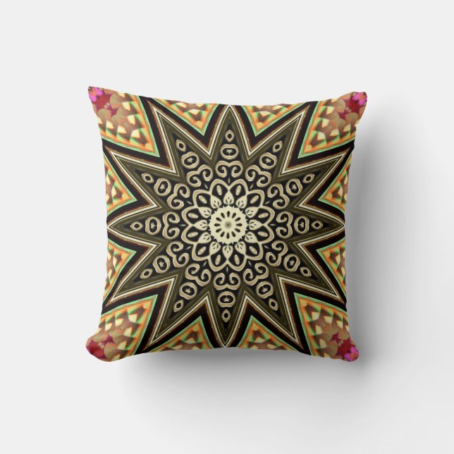 Solar Groove Black Gold Dekor Star Cushion Kissen (Vorderseite)