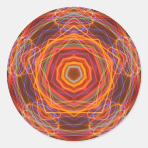 Solar Mandala Kaliedoscope Fraktal Art Sticker