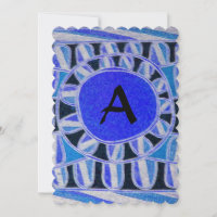 SOLAR MONOGRAM Geometric BlueTürkise White Black