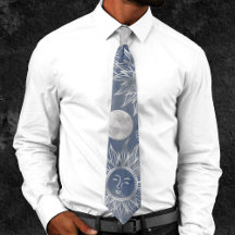 Solar Mystique | Dusty Blue Silver Moon Stars Sun